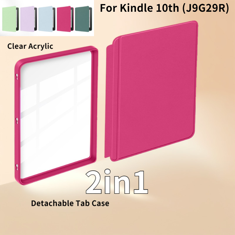 อะคริลิค Clear Flip 2in1 สําหรับ Kindle 8th 10th Gen (2019) J9G29R 6.0 "E-Book X咪 SY69JL 6.0 นิ้วกรณ
