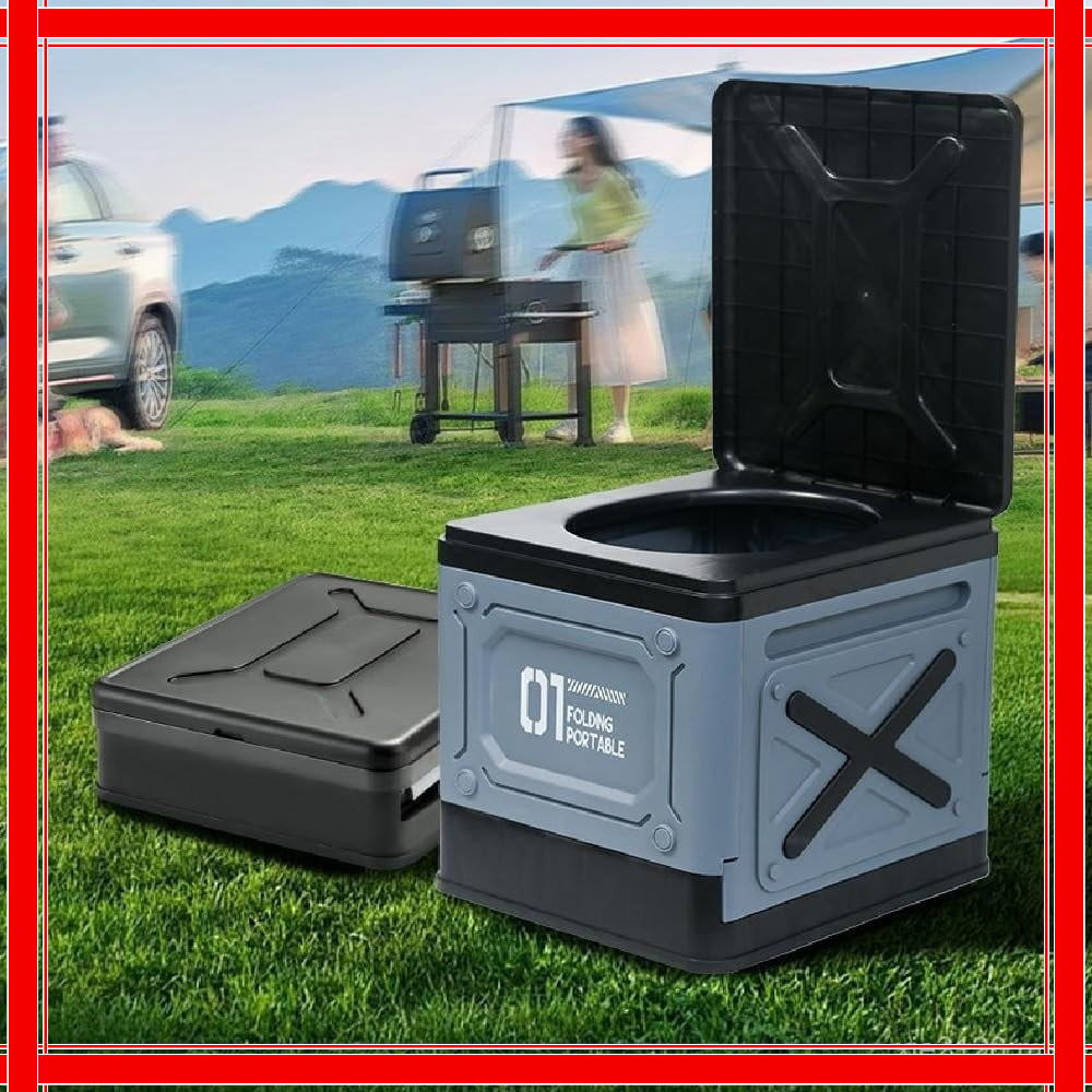 Foldable Portable Outdoor Toilet, Picnic and Camping Portable Toilet, Travel and Camping Portable To