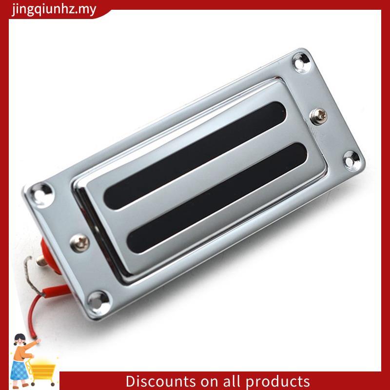 2 สาย 68X29MM มินิกีตาร์ไฟฟ้า Humbucker รถกระบะกรอบโลหะสําหรับ LP กีตาร์ Chrome, คอ