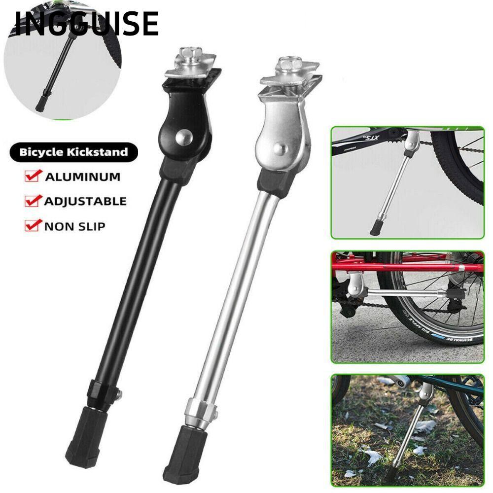 INGGUISE Kick Stand ปรับสีดําสีเงินด้านหลังชิ้นส่วนจักรยาน