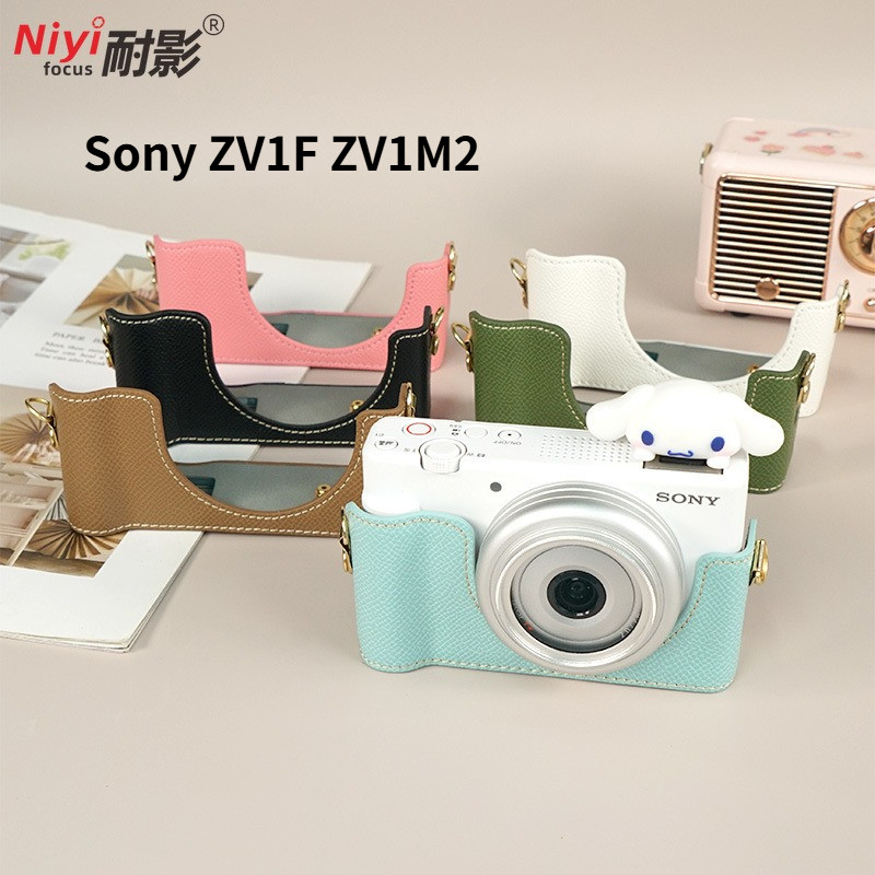 Sony ZV1F หนังป้องกันกล้องสําหรับ Sony ZV-1F ZV1 Mark II ZV1M2 กระเป๋า 1/4 สกรูฐาน PU ปลอก