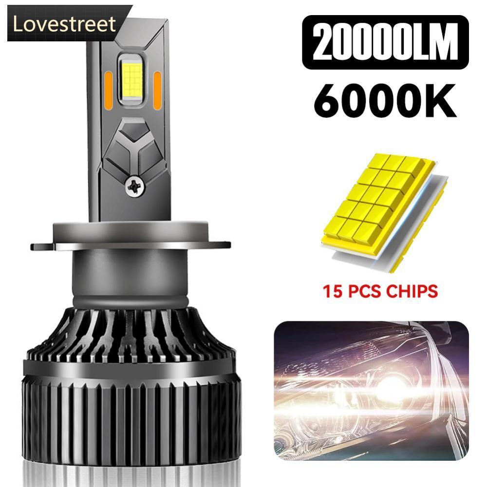 LOVE 1 PC รถ LED ไฟหน้า H1 H8 H11 HB3 HB4 9005 9006 H4 H7 ไฟ LED 6000K Auto LED โคมไฟวิ่งหลอดไฟ DC 1