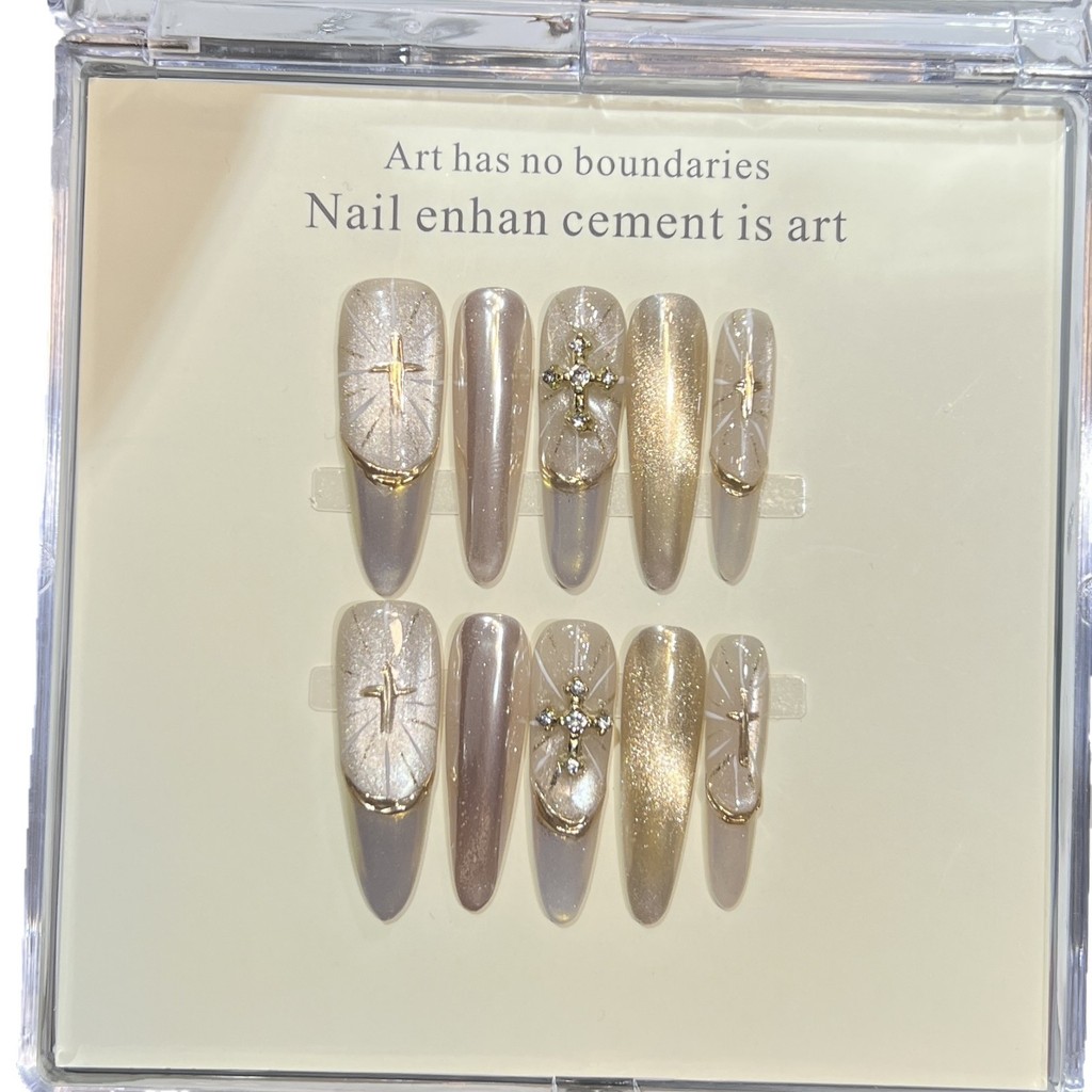 [คลังสินค้าพร้อม] Dereisen Oracle Holy Light ฤดูใบไม้ร่วงฤดูหนาวสวมใส่เล็บแพทช์ Smile French Cat Eye