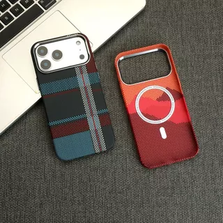 Kevlar Magnetic Carbon Fiber เหมาะสําหรับ iPhone 15 16 17 pro max air Frosted เคสโทรศัพท์กันกระแทกเคสน้ําหนักเบา