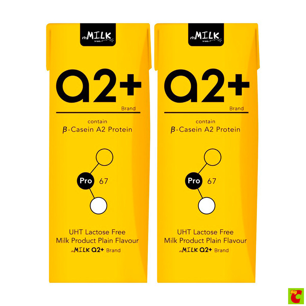 เอ็มมิลค์ เอทู พลัส นมยูเอชที ปราศจากน้ำตาลแลคโตส รสจืด 180 มล. x 2 ชิ้น
