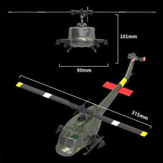 JJRC C032 Uh-1 Huey จําลอง 3d หก Way Aileron ฟรีย้อนกลับ Flying Stunt เฮลิคอปเตอร์ไฟฟ้ารีโมทคอนโทรลเครื่องบินรุ่นของเล่น
