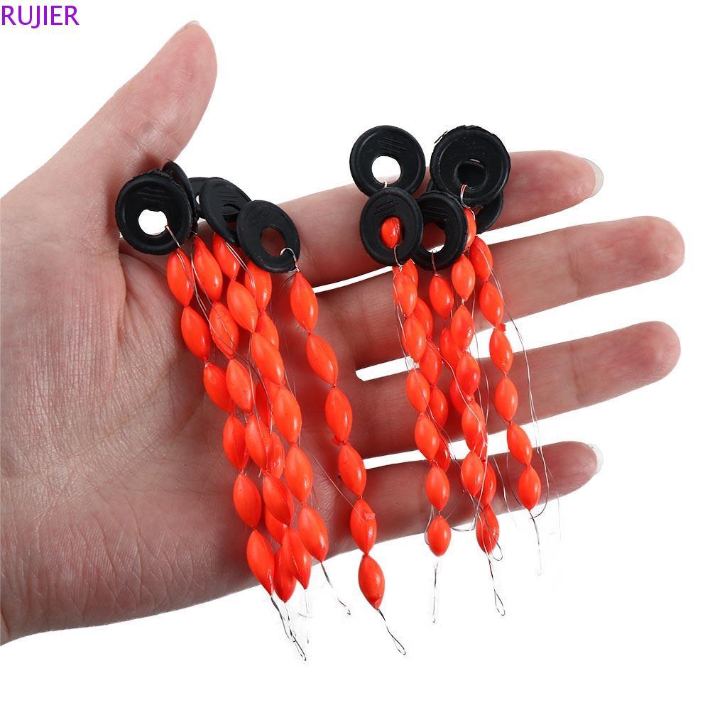 RUJIER ประเภทสตริงตกปลาลอยเครื่องมือตกปลาตกปลาทุ่นลอยถั่วรูปไข่ตกปลาลอยรูปไข่ Stopper สายตกปลา Stopp
