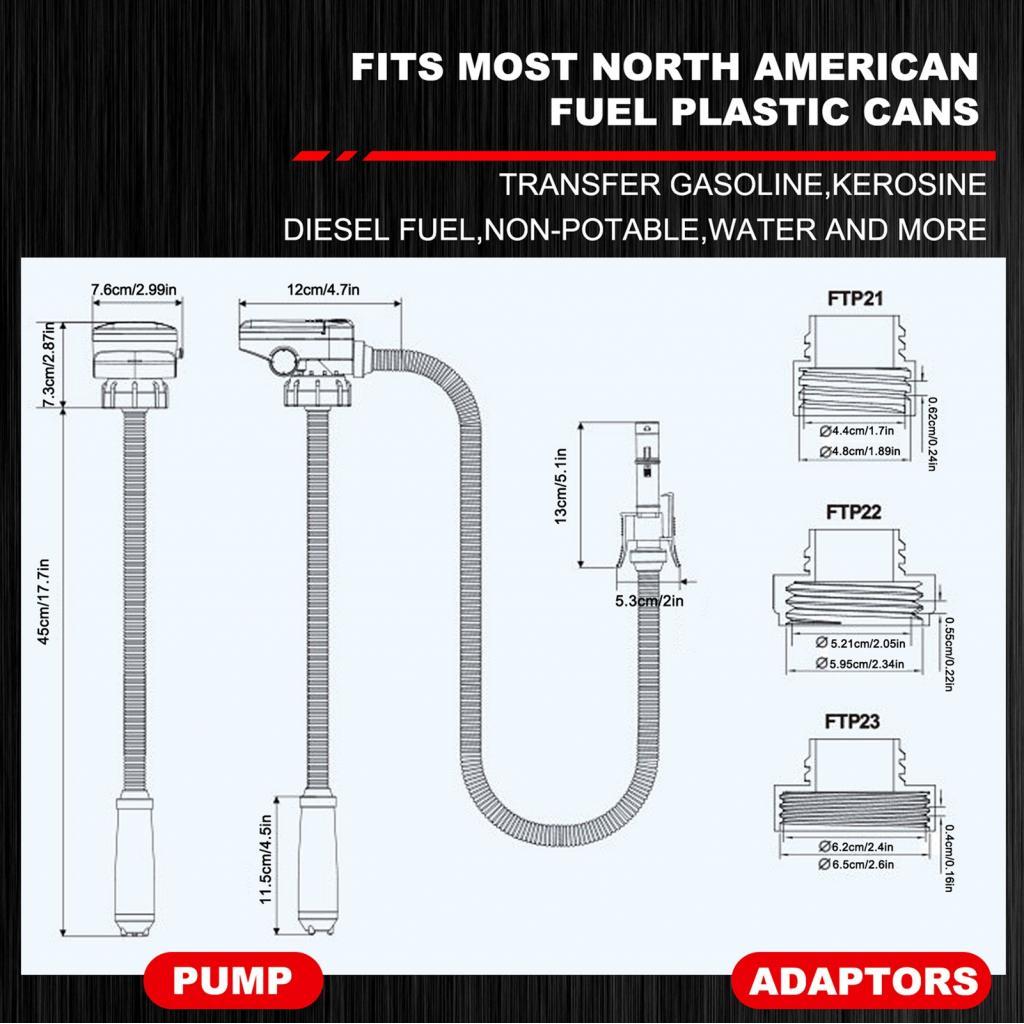 Pathfinder-TH Aumotop 3.2 GPM Battery Fuel Transfer Pump with Auto-Stop Sensor and 60 Hose Supply AA