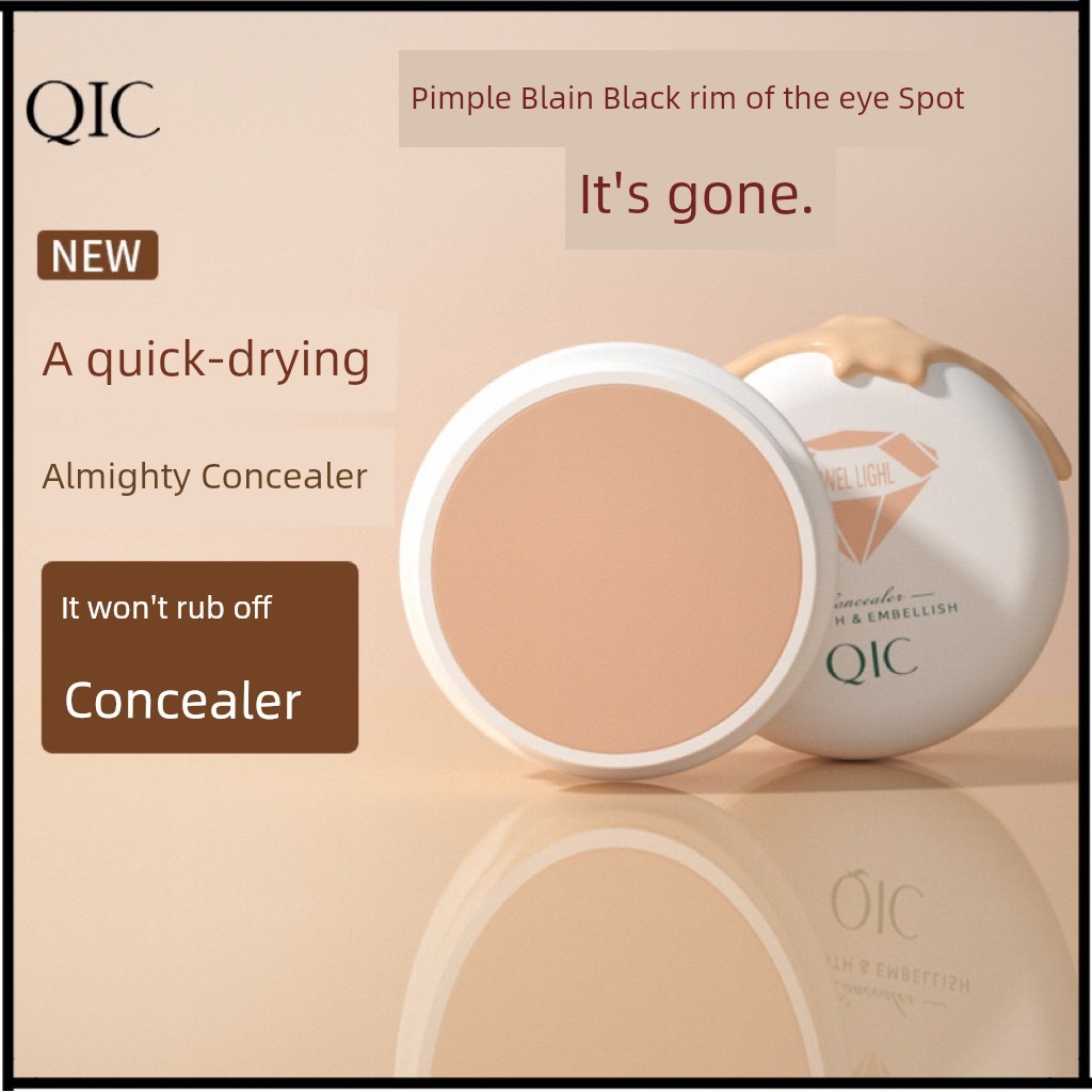 corrector concealer QIC ครีม Tricolor คอนซีลเลอร์คอนซีลเลอร์ปกปิดความหมองคล้ําจุดรอยสิวที่มองไม่เห็น