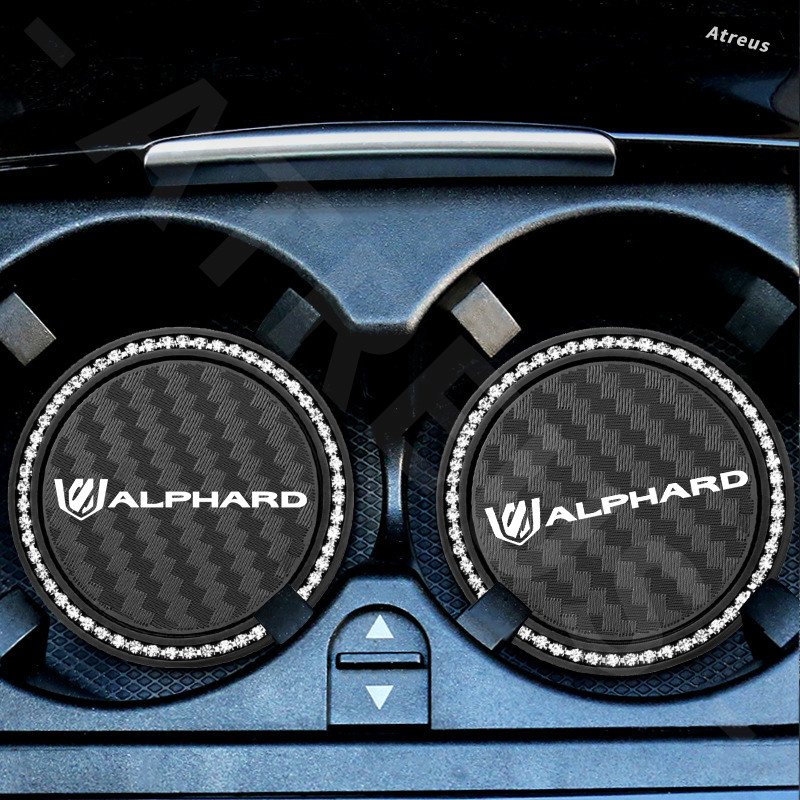 Toyota Alphard รถน้ำถ้วยเสื่อ เพชร จานรองแก้ว PVC ที่รองแก้วซิลิโคน ป้องกันการลื่น Water Cup Pad สำหรับ 40 30 20 AH10 AH20 AH30 Accessories - รูปที่ 2