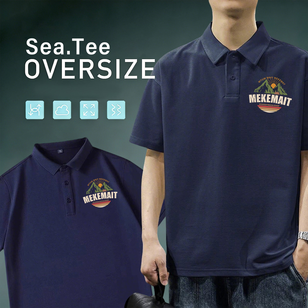 Sea.Tee [COD]เสื้อ polo เสื้อคอปก แขนสั้น ผู้ชาย 3 สี แฟชั่น สไตล์ลำลอง 'MEKEMAIT' 4XL