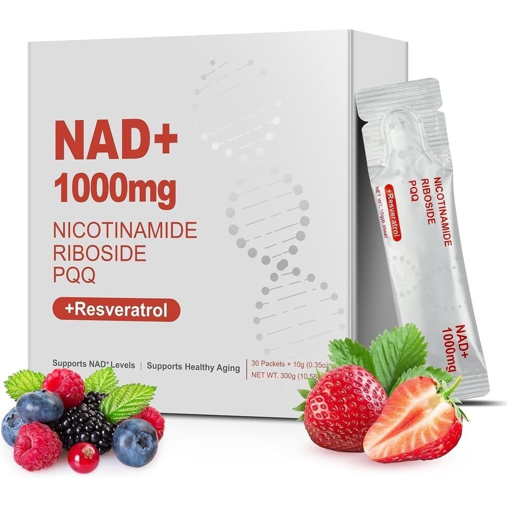 1000mg High-Potency NAD+ Liquid Supplement, Nicotinamide Riboside & Resveratrol with PQQ, Boosts Cel