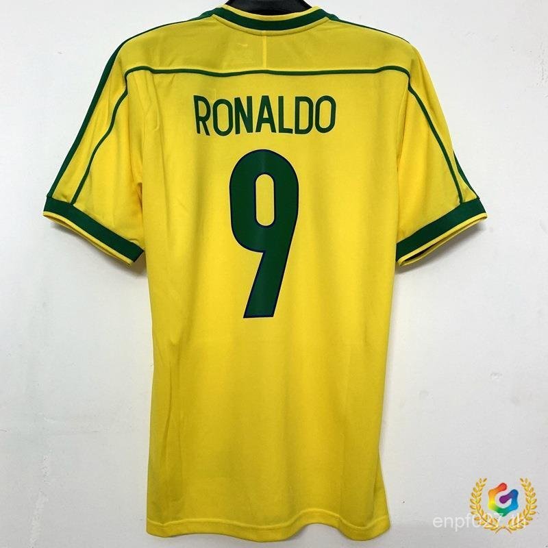 เสื้อบอลย้อนยุค Brazil 1998 Rivaldo แบบบ้าน Little Ronald Cup