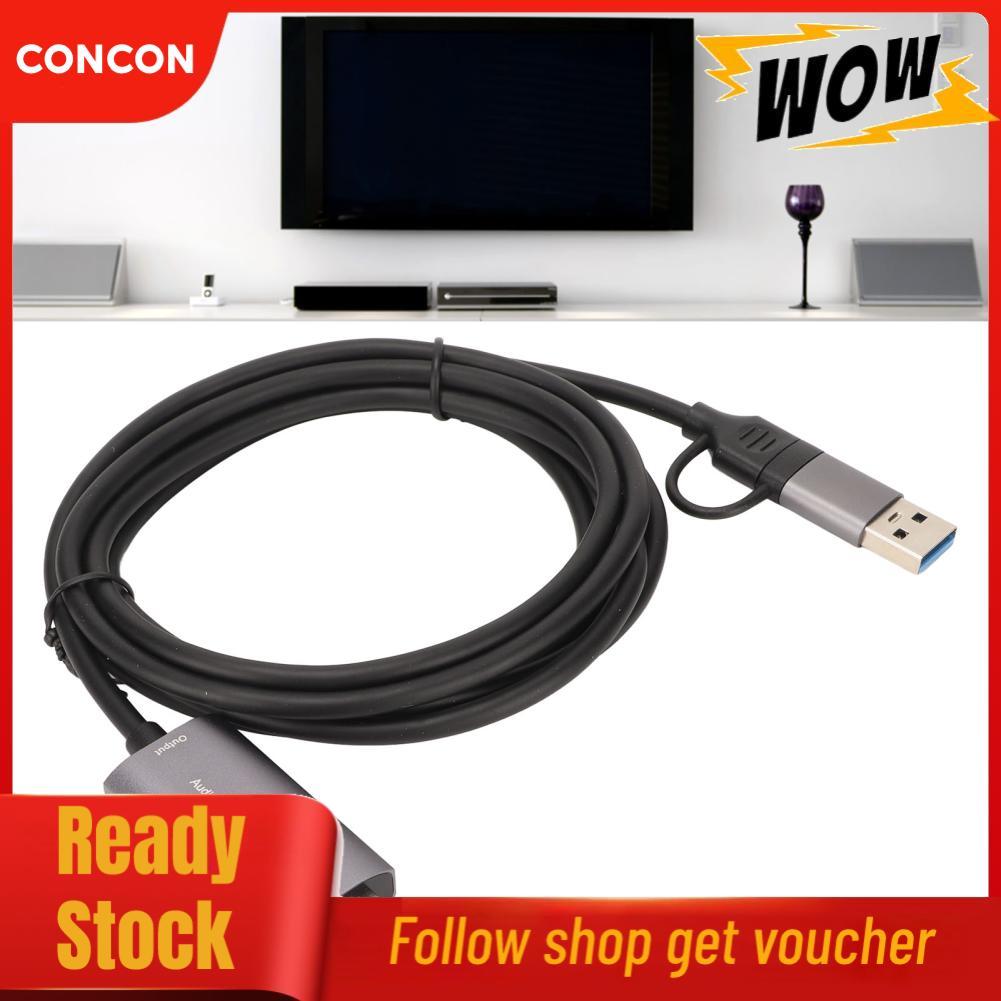 Concon การ์ดจับภาพวิดีโอ 4K HD อินเทอร์เฟซมัลติมีเดียไปยัง USB Type C Recorder สำหรับ PS5 กล้องวิดีโ