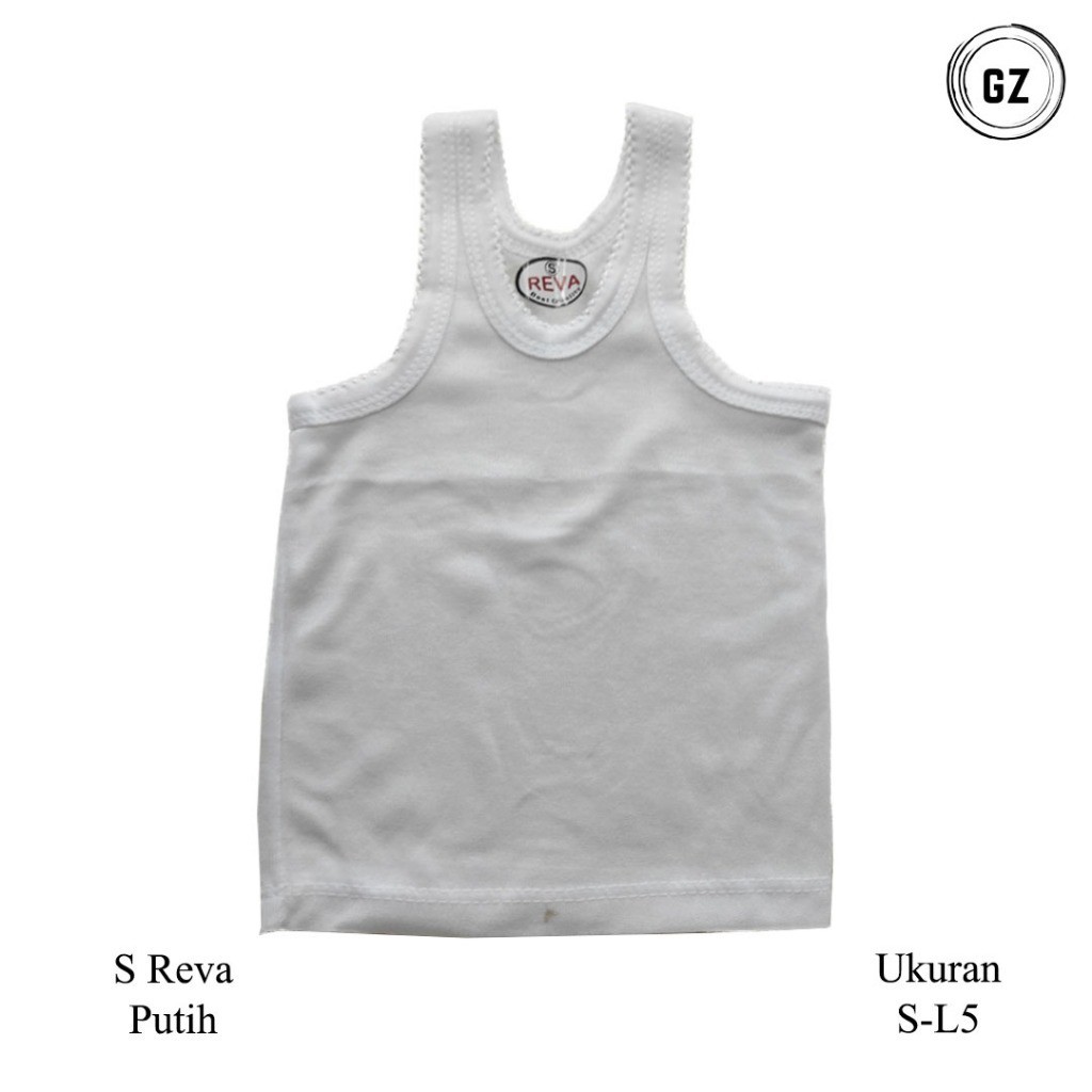 Reva เสื้อกล้ามสีขาวธรรมดา 3 ชิ้น Reva เสื้อกล้ามเด็ก Reva เสื้อกล้ามเด็ก Reva เสื้อกล้ามเสื้อกล้าม 