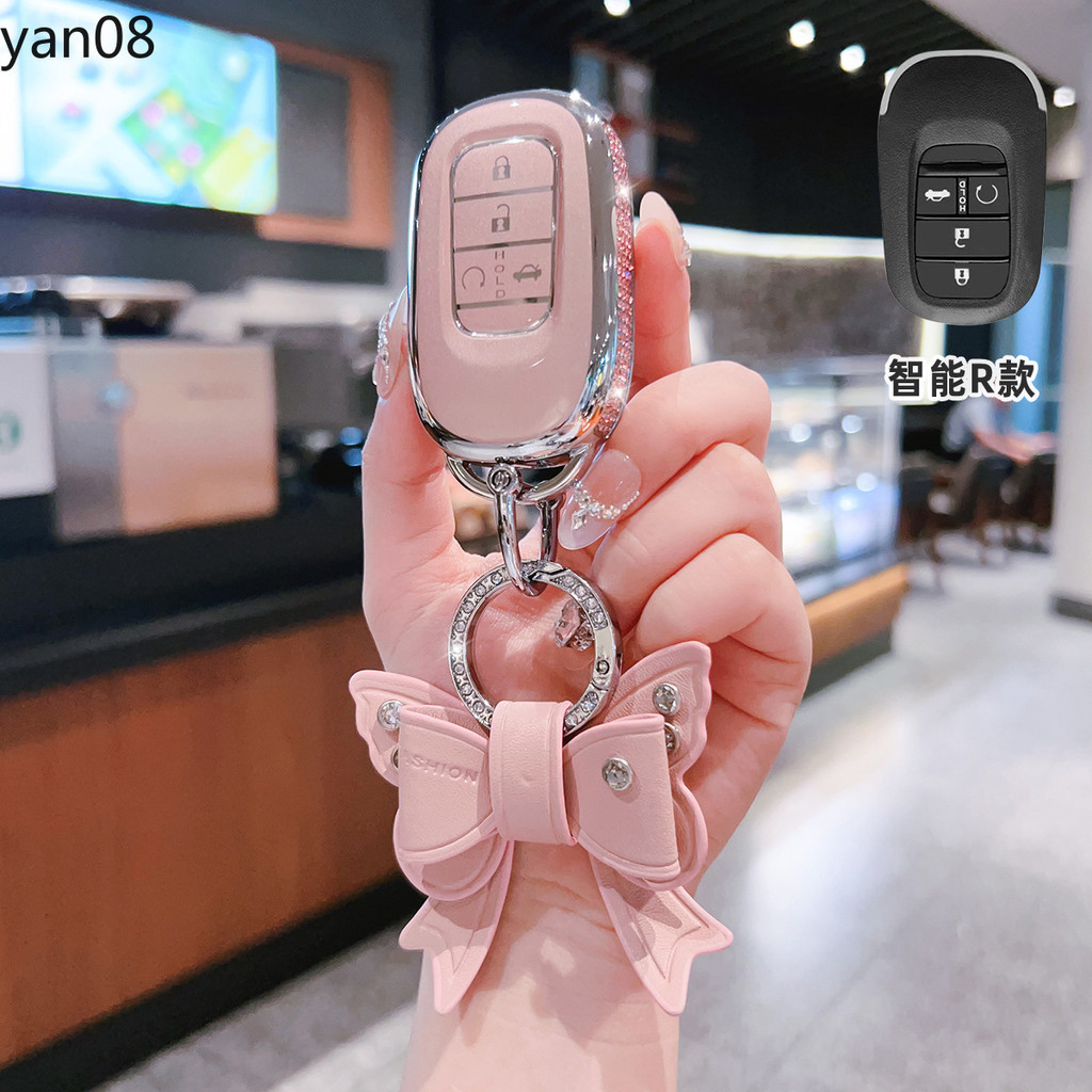 TPU ฝาครอบกุญแจรถสําหรับ 2022-2025 Honda Civic Accord CR-V CRV HR-V HRV ZRV Pilot Vezel 2/3/4 ปุ่มผู้ถือระยะไกลอุปกรณ์เสริมอัตโนมัติ