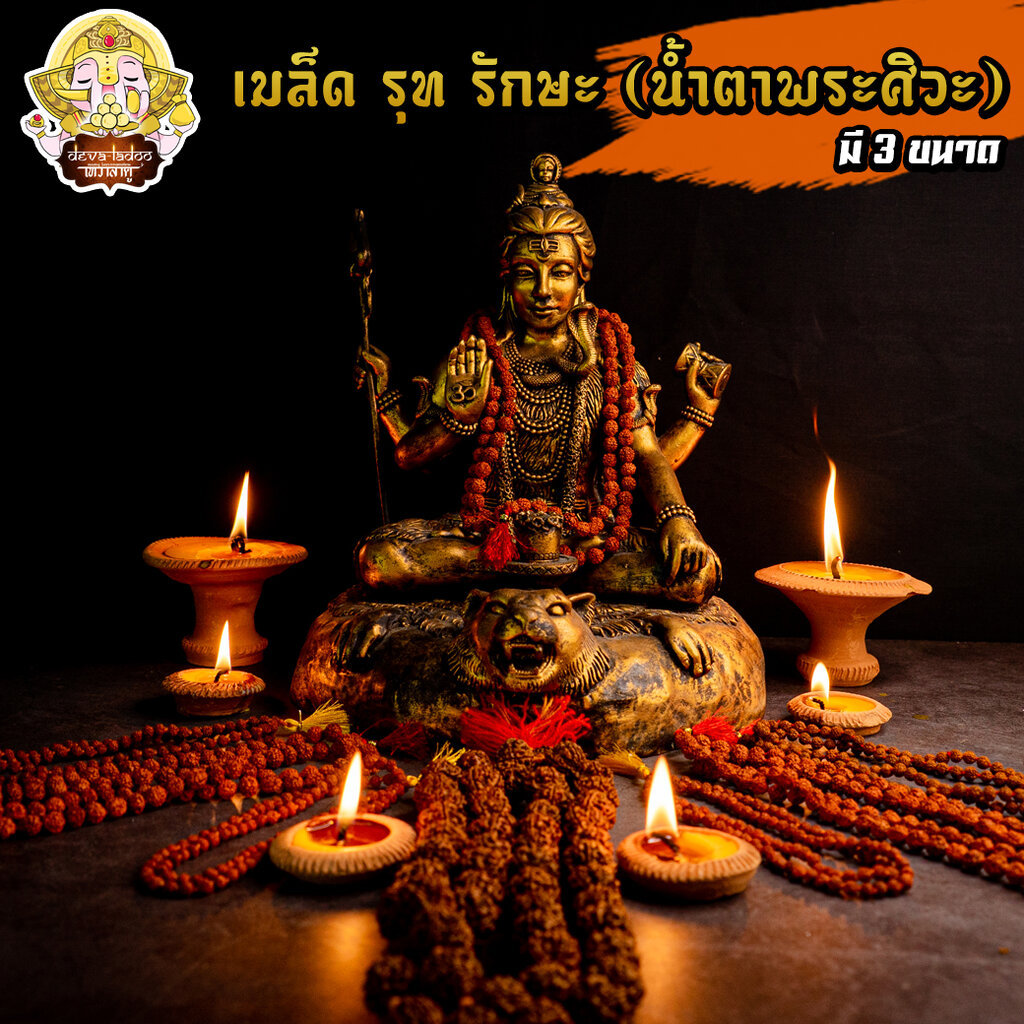 น้ำตาพระศิวะ เมล็ดรุทรักษะ สร้อยประคำ มี 4 ขนาด