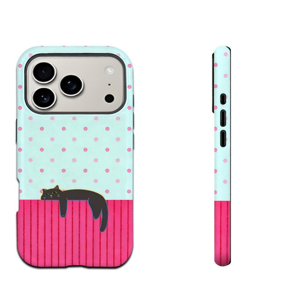 เคสโทรศัพท์โทรศัพท์ เหมาะสําหรับ iPhone Polka Dot ลูกแมวเหมาะสําหรับ iPhone17promax เคสโทรศัพท์ 16e/