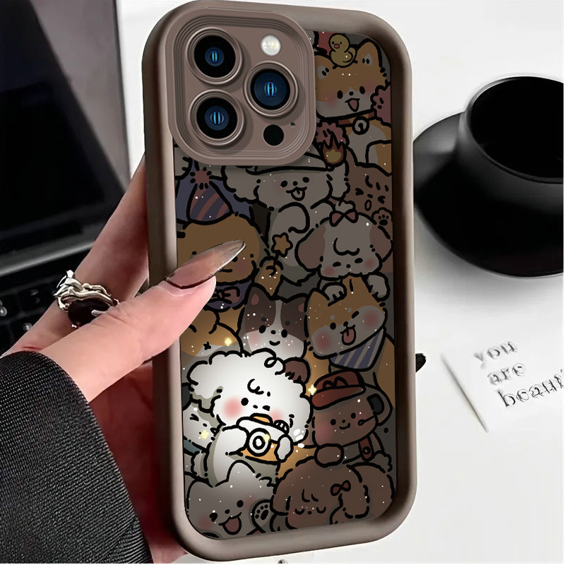 SAMSUNG น่ารักการ์ตูนลูกสุนัขสําหรับSamsung M54 M34 M15 M23 M51 M30s M20 S20 S21 S22 S23 S24 FE S25 