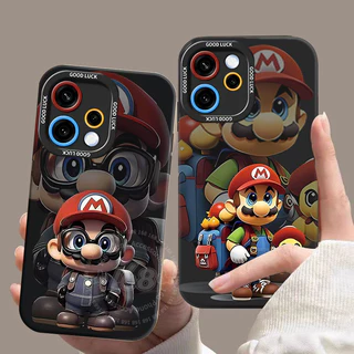 เคส OPPO Reno 16 16F 15 15F 5G เคส OPPO Reno 16 15 Pro 5G Pro Max 5G เคสลายการ์ตูนอนิเมะมาริโอ กันกระแทก พร้อมที่ป้องกันเลนส์กล้อง หนังสายน้ำมือถือ ซิลิโคนด้านนุ่มกันรอยนิ้วมือ สำหรับเด็กผู้ชาย ผู้ชาย นักเรียน
