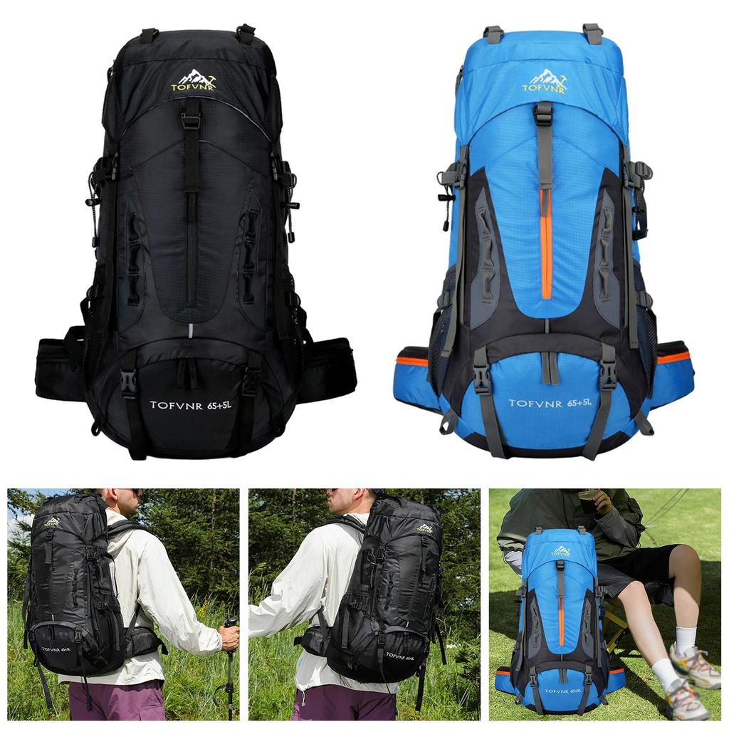 [arutoxalc] กระเป๋าเป้สะพายหลังเดินป่าระบายอากาศ 70L Ergonomic Mesh Back Outdoor Trekking Camping Ru