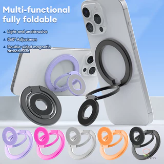 3.5mmที่วางโทรศัพท์แม่เหล็ก แหวนคู่ปรับระดับได้ พร้อมขาตั้งแบบวงแหวน สำหรับตั้งโต๊ะ พับได้ Magnetic Phone stand Holder