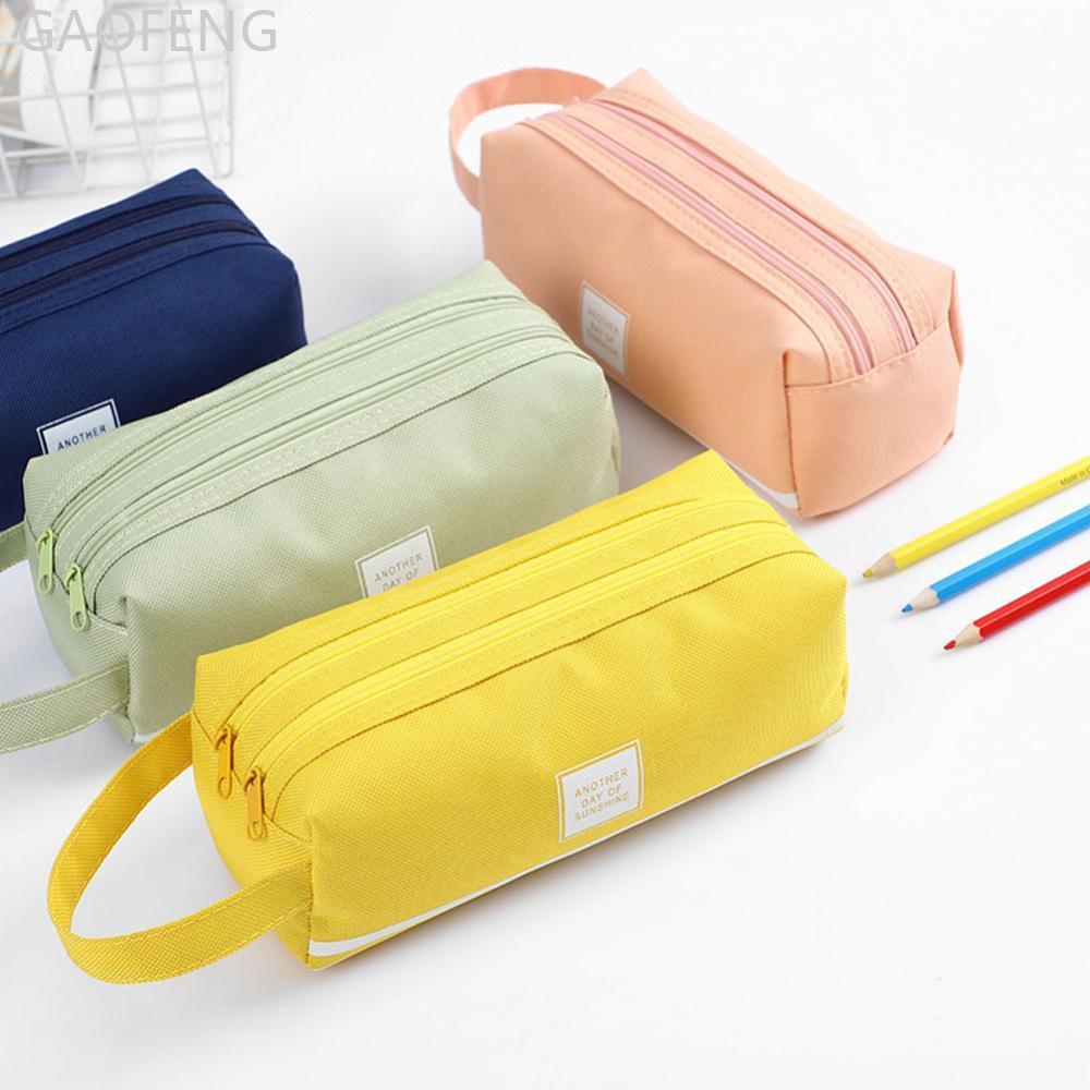 GAOFENG Creative ความจุขนาดใหญ่กระเป๋า Simple Multi-Function ดินสอคู่ปากกา Organizer กระเป๋า Zip สํา