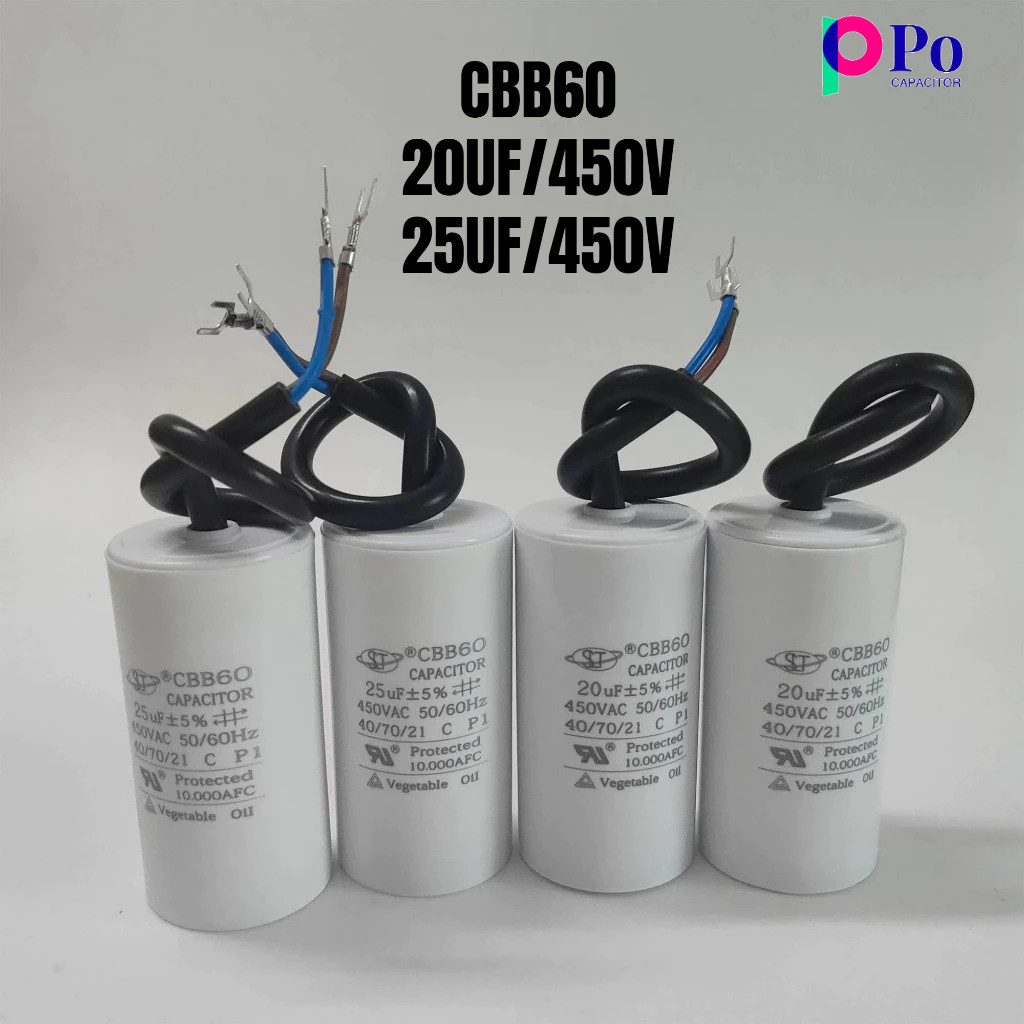 XJ Cbb60 20UF 25UF ปั๊มน้ํามอเตอร์วิ่งตัวเก็บประจุ 38 X 72 มม