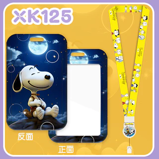 Snoopy Retractable Long Rope Badge Shell Bus Card Name Tag ลาย HD#FT96