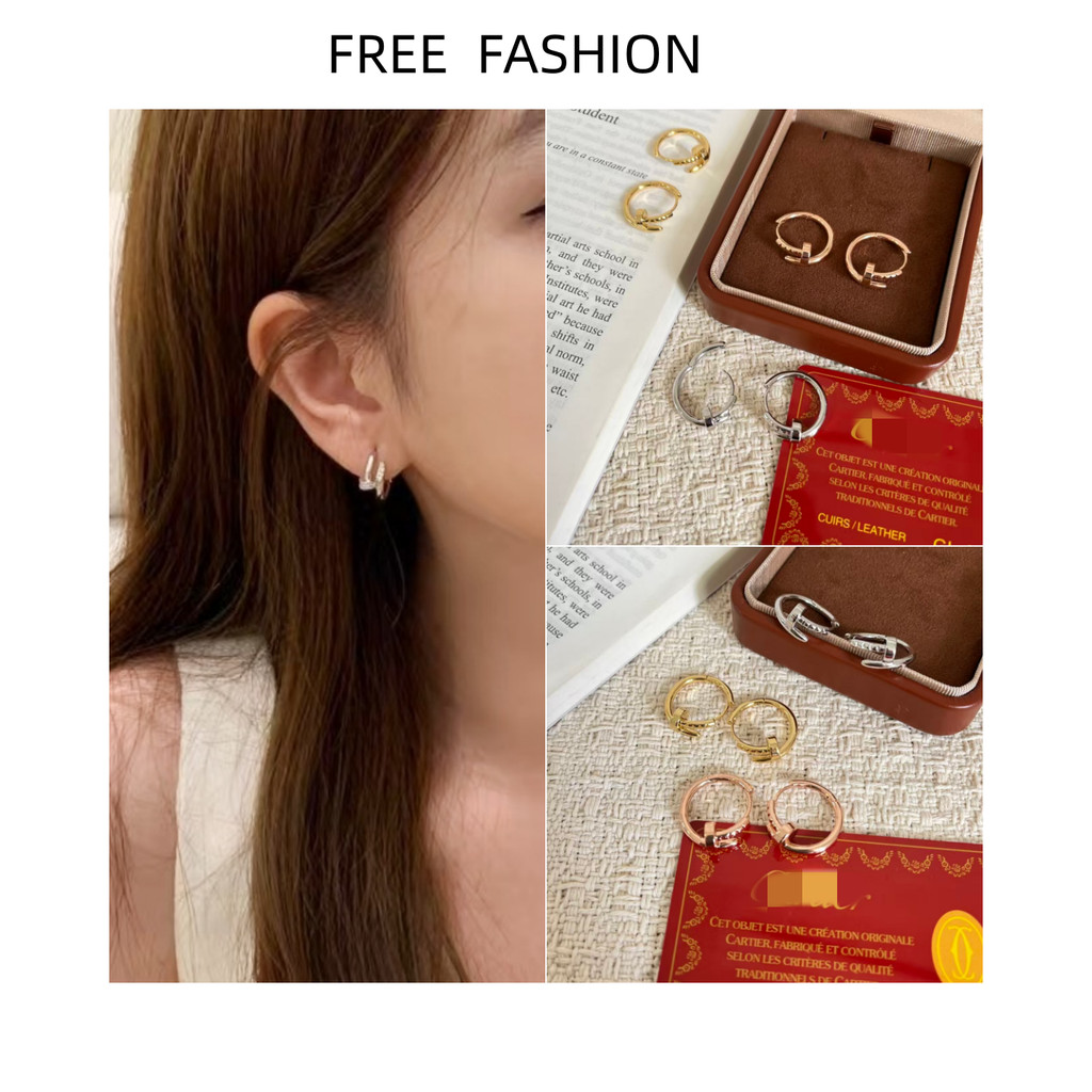ต่างหูชุบทิทาเนียม 18K สไตล์มินิแฟชั่น เหมาะสำหรับทั้งผู้ชายและผู้หญิง