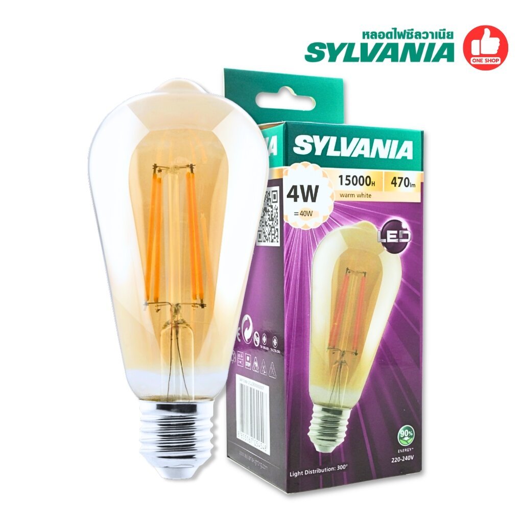 SYLVANIA หลอดไฟวินเทจ LED 4W แบบชา รุ่นToLEDo FIRA GOLD ST64 4W E27 แสงwarm หลอดไฟสีน้ำชา4w หลอดไฟขั่วE27 ราคา ถูกที่สุด ดีลบีเคเค แกลเลอรีภาพที่ 2