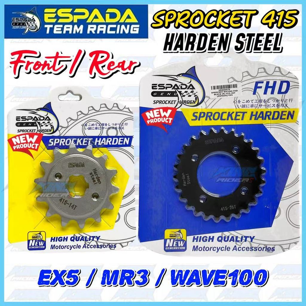 ESPADA 415 EX5 DREAM WAVE100 EX5 HP CLASS MR2 MR3 E BONUS FHD Sprocket 415 เหล็กแข็งสีดํา Spoket