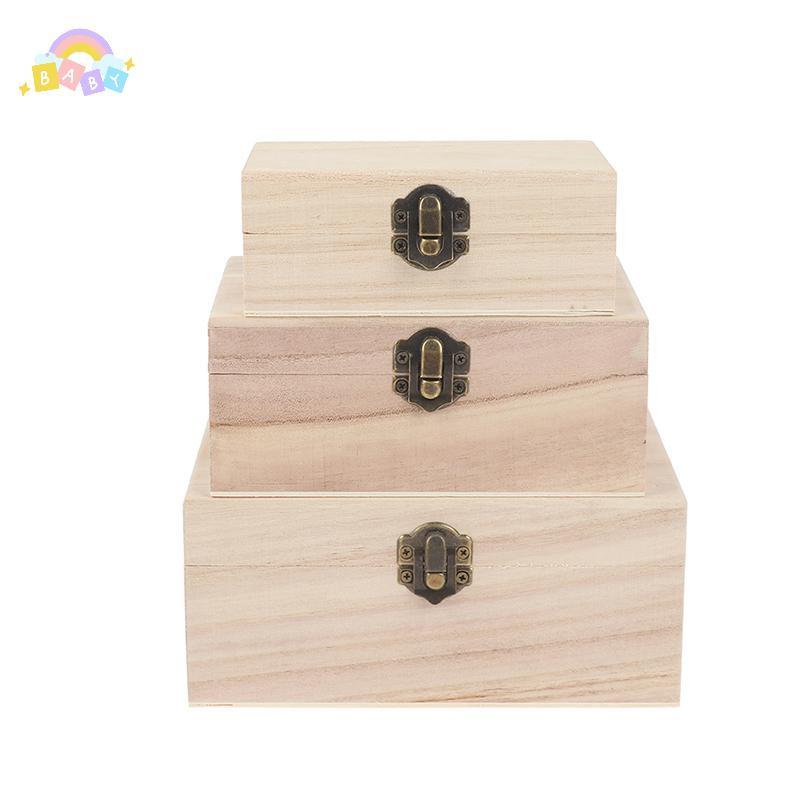 [BB-t] กล่องมัลติฟังก์ชั่นไม้พร้อมฝาปิด Jewellery คอนเทนเนอร์กล่องตกแต่งบ้านใหม่