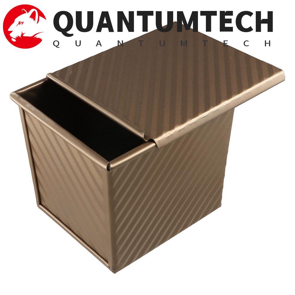 QUANTUMTECH Square กระทะก้อนลูกฟูก,พร้อมฝาครอบ Light Gold Cube Toast กล่อง, Bakeware Non-Stick Mini 