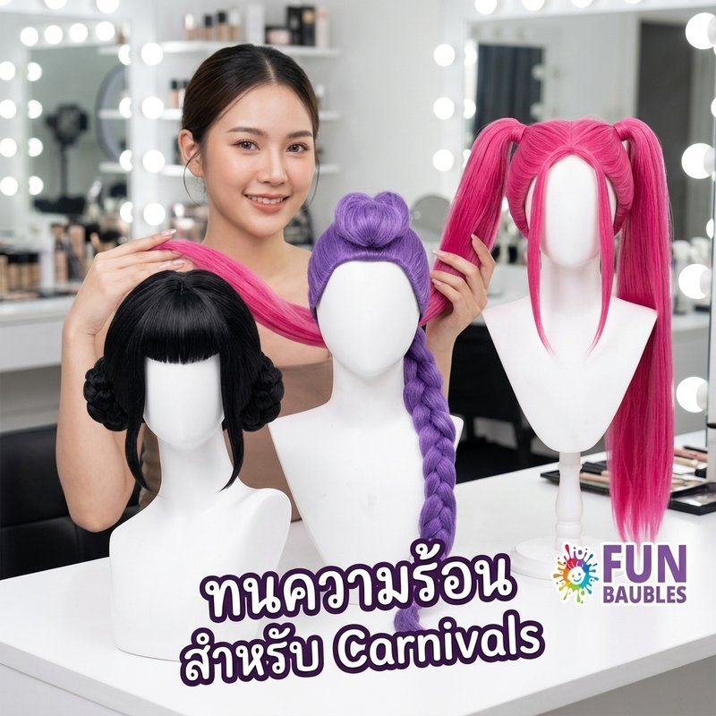 วิกผมคอสเพลย์ สไตล์K-pop วัสดุไฟเบอร์อุณหภูมิสูง ทนทน แถมหมวกวิกฟรี สีตามภาพ สำหรับงานเทศกาล