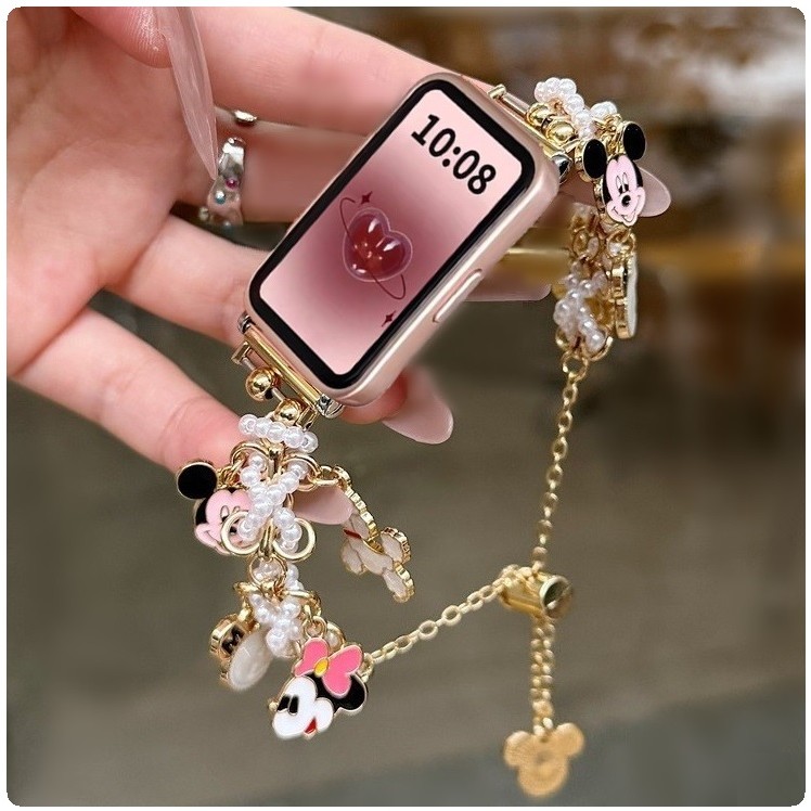 Pearl Braided Rope Strap For สาย Samsung Galaxy Fit 3 Strap Replacement Galaxy Fit 3 สาย Watchband F
