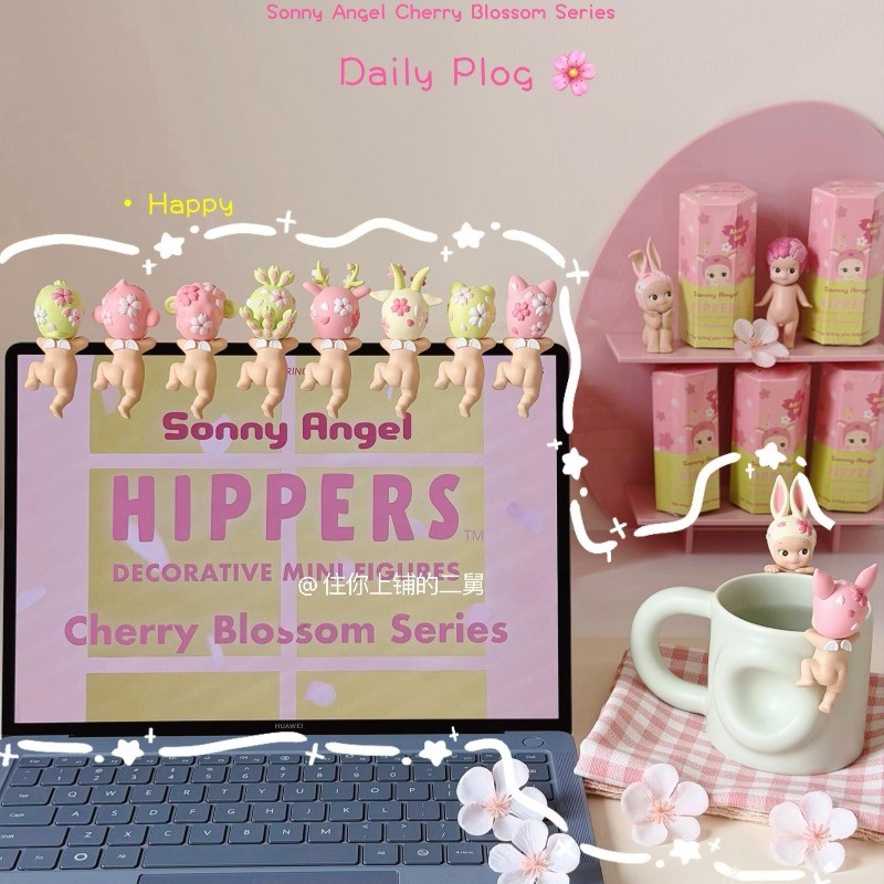 Sonny Angel กล่องตาบอดสีชมพู Cherry Blossom Series ของเล่น Mystery Box Kawaii Lucky ตุ๊กตาน่ารักตกแต่งรวบรวมรุ่นคู่ของขวัญ