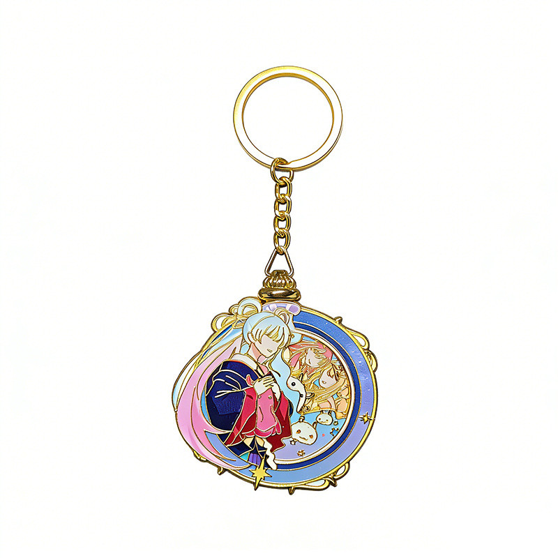 อะนิเมะ Cosmic Princess Kaguya! พวงกุญแจหมุนได้ Yuejian Baqiandai Kaguya Caiye พวงกุญแจสะสมแฟนของขวัญ
