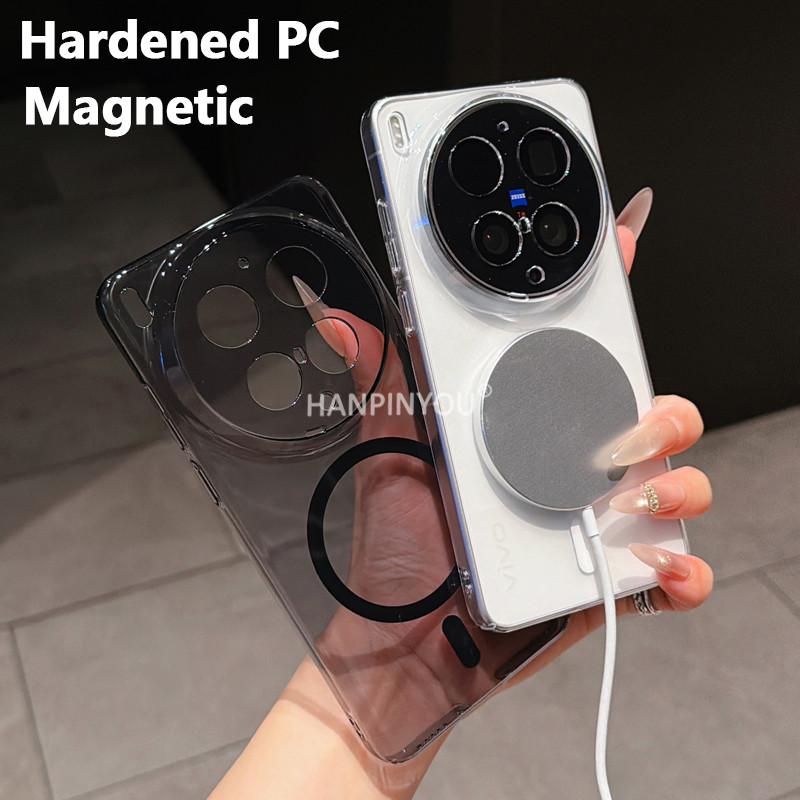 Ultrathin Hardened PC กรณีแม่เหล็กสําหรับ VIVO X300 Ultra Pro X200 Ultra Pro Mini X300s X200s กระจกนิรภัย Anti-scratch โปร่งใสกันกระแทก Slim ฝาครอบ Shell