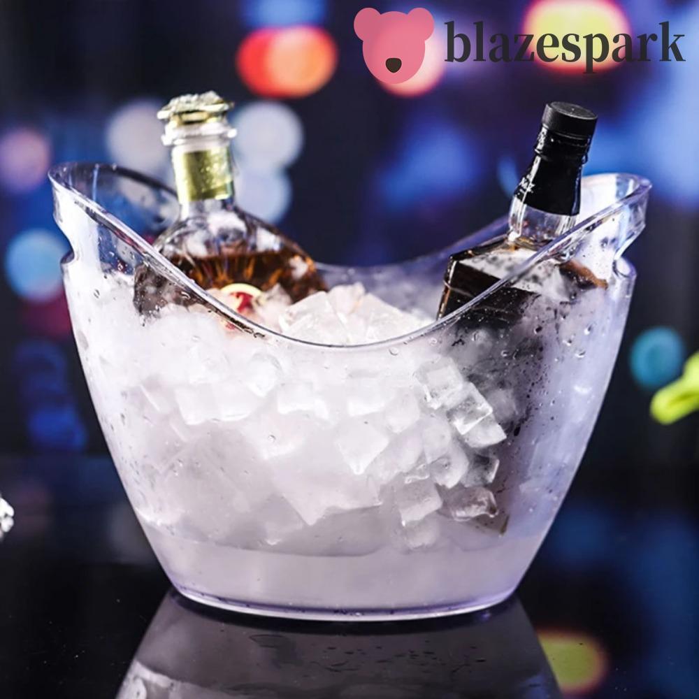 BLAZESPARK ถังน้ําแข็งใสป้องกันการตกความจุขนาดใหญ่, เครื่องดื่ม Cooling Container 4/8/12L อะคริลิคขว