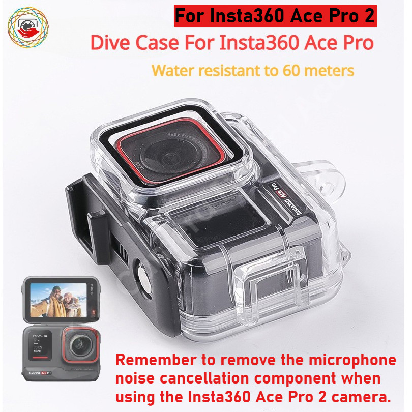 For Insta360 Ace Pro 2 Waterproof Housing Shell  60M Protective Waterproof / เคสกันน้ำสำหรับ Insta360 Ace Pro/Ace Pro 2