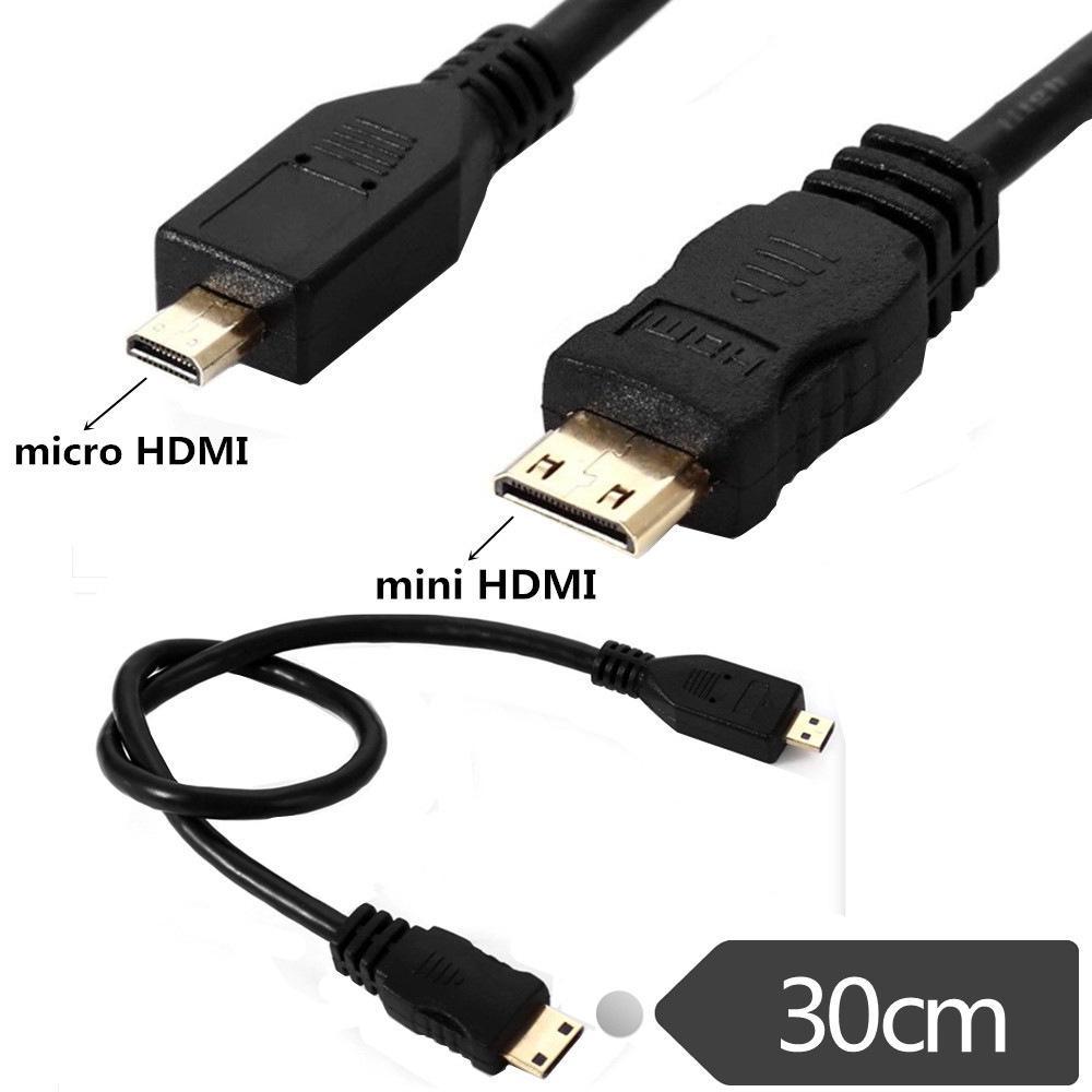 [Batch Over 2] mini HDMI to micro HDMI Cable สายคอมพิวเตอร์โทรศัพท์มือถือ mini HDMI