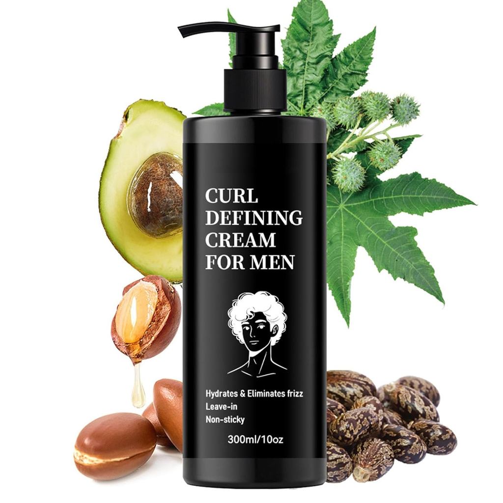 Curl Cream for Men, Nature Defines Curls, Medium Hold for Frizz and Curl Control, Moisturizing Style