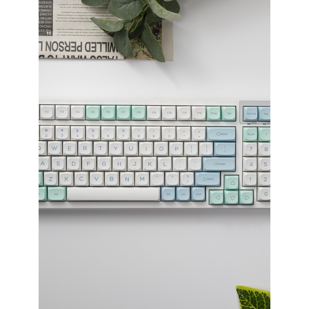 Ice Crystal Glacier Theme MAC อาหารเสริม Keycap pbt Sublimation xda Cross Axis 61/64/87/84/104/108