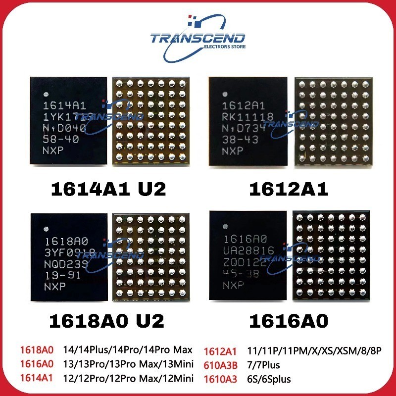 10PCS 1616A0 1614A1 1612A1 610A3B 1610A3 1618A0 U2 USB tristar ic สําหรับ 6S/6SPlus/7/7Plus/8/8P/X/X
