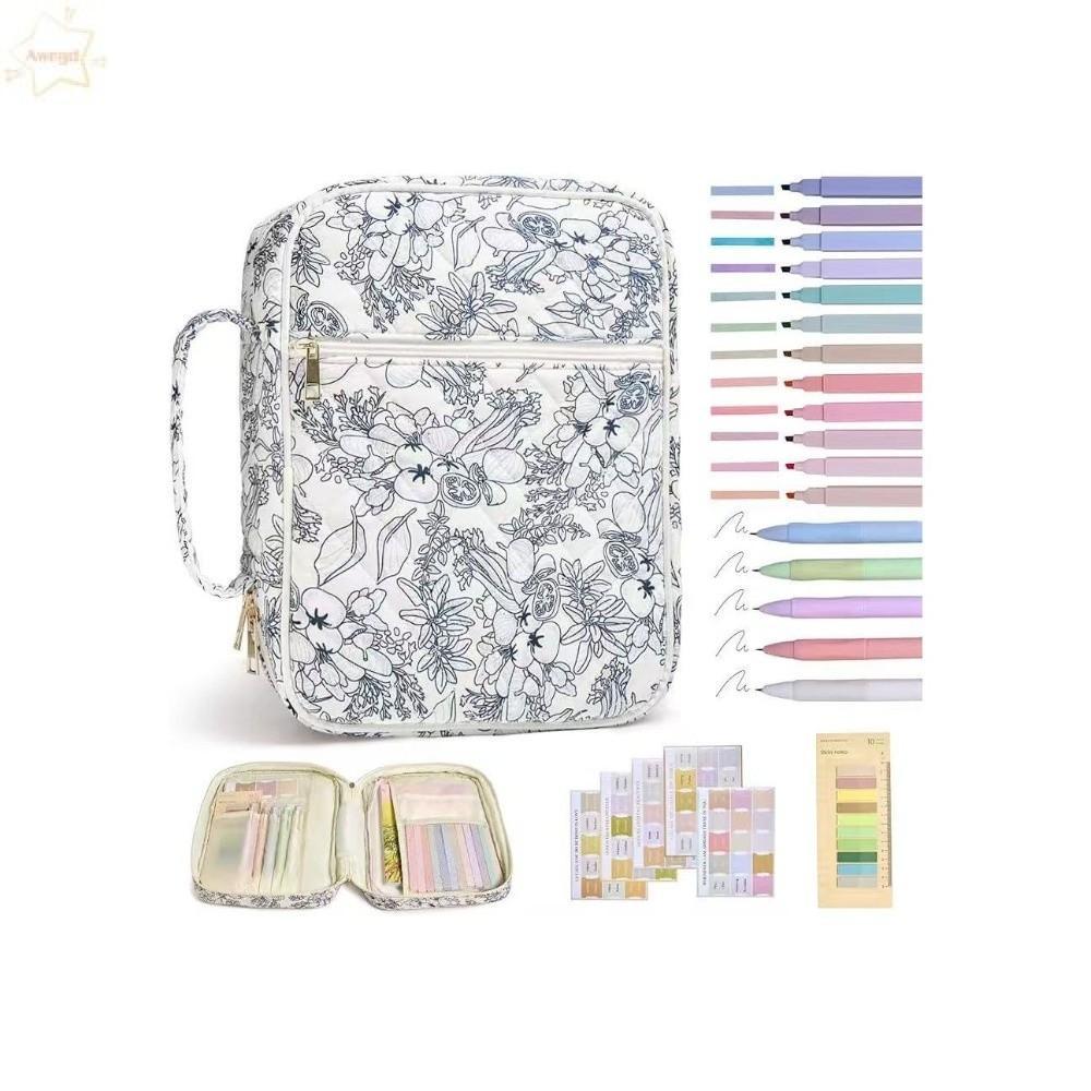 AWNGD Bible Cover Bag, Floral Design Handle Bible Cover ,กระเป๋าซิปกระเป๋าเก็บโบสถ์
