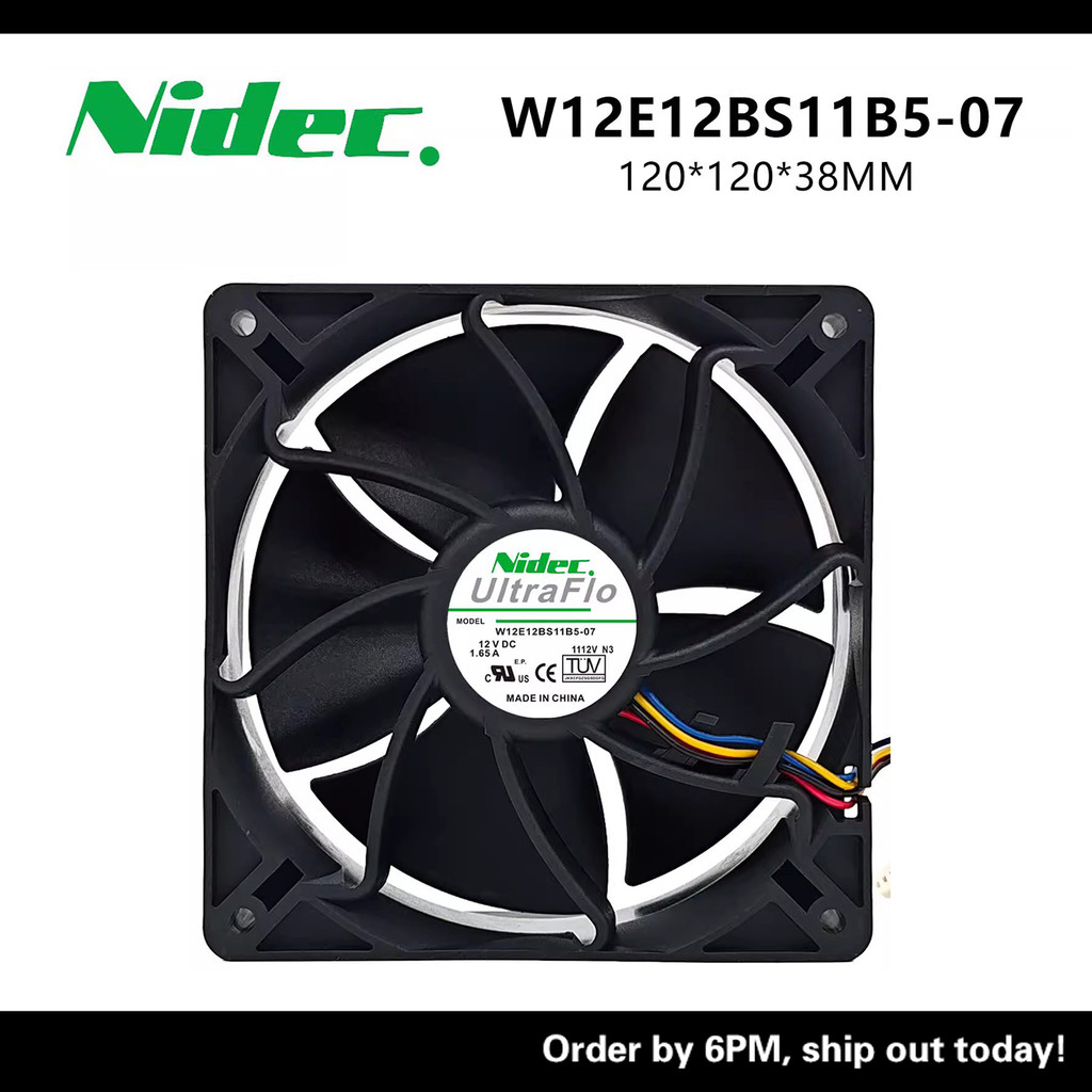 ญี่ปุ่น Nidec Nidec Nidec W12E12BS11B5-07 12038 แชสซี 12V1.65A พัดลมระบายความร้อน