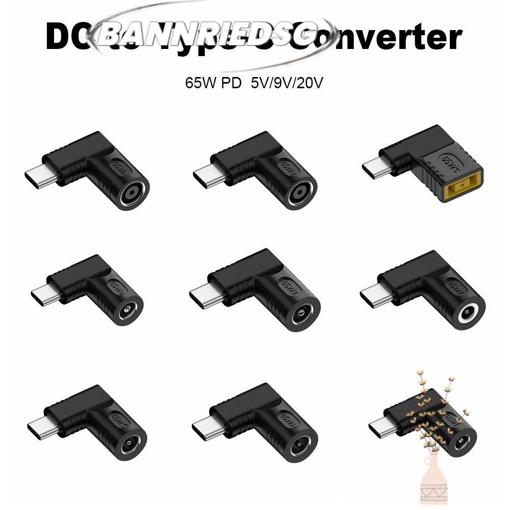 BANNRIEDSG989YR DC to Type C Converter 5.5X2.5 7.4X0.9 4.5X0.6mm 5v 9v 12v USB C Connector PD 65W สํ