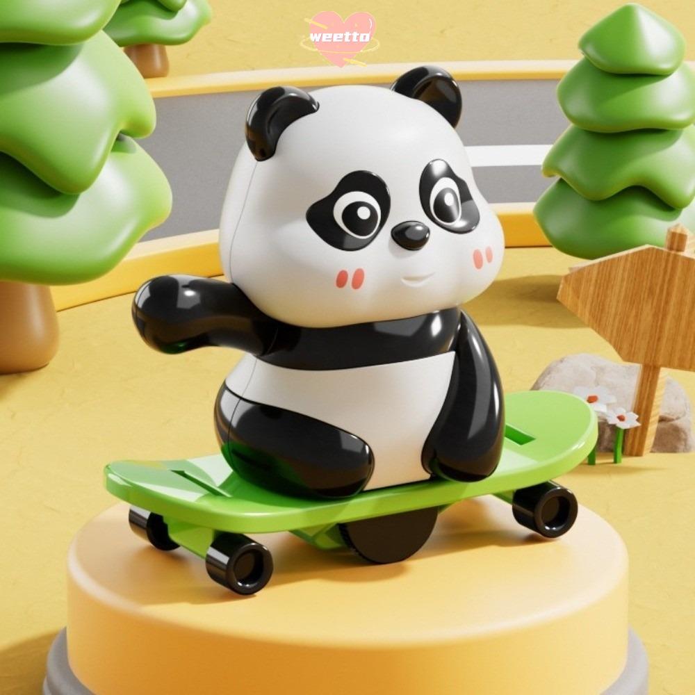 WETTO ของเล่นไขลาน, กระโดดเชือก Action Skateboarding Action ของเล่นแพนด้าตลก, ความแปลกใหม่พลาสติกกีฬา Panda เครื่องประดับเด็ก