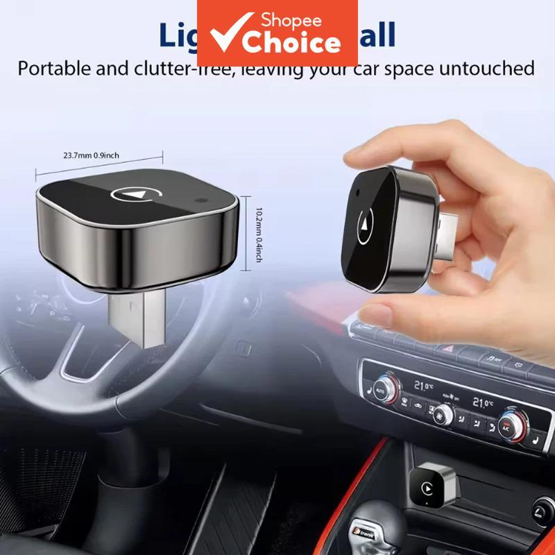 อะแดปเตอร์แปลงสายเป็นไร้สาย CarPlay/Android Auto 2in1, ดองเกิลคุณภาพสูง, กล่องสมาร์ทไวไฟ 5GHz พอร์ต Type-C/USB